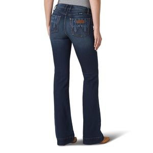 Wrangler Mae-Aztec Mid-Rise 5 Pocket Trouser Dark Wash 00/32